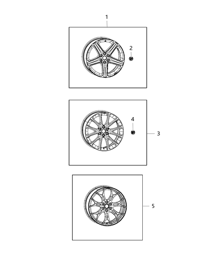 2014 Dodge Viper Wheel Center Cap Diagram for 1UP65AAAAA