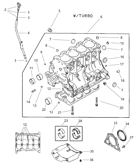 1997 Chrysler Sebring Coupe Cylinder Block Diagram 1