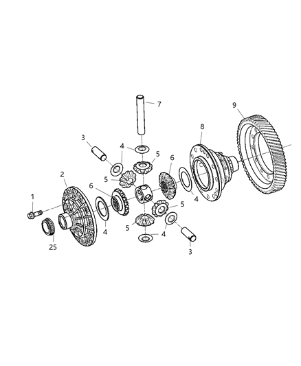 2002 Dodge Stratus Sedan Differential Diagram 1