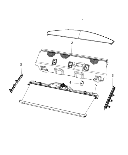 2017 Chrysler 300 Rear Shelf Panel With Sunshade Diagram