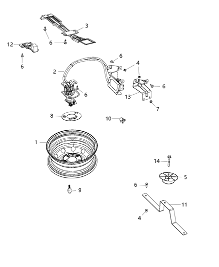 2014 Ram ProMaster 3500 Spare Wheel Diagram