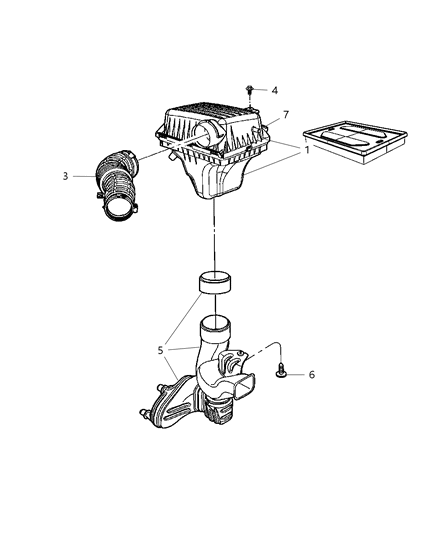 2008 Dodge Magnum Air Cleaner & Related Diagram 1