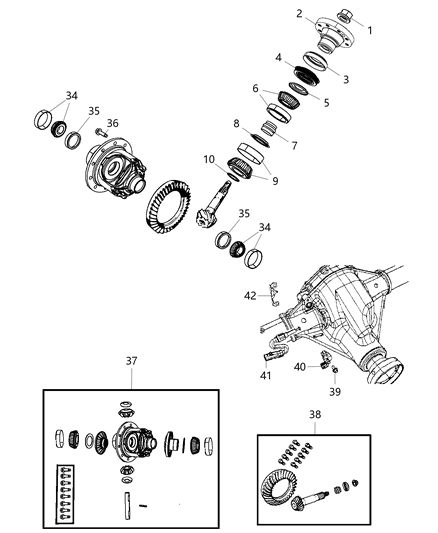 2017 Jeep Wrangler Bearing-Differential Side Diagram for 68003555AA