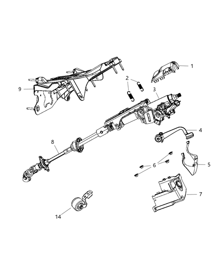 2008 Jeep Liberty SHROUD-Steering Column Diagram for 1ET68XDHAB