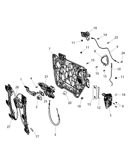 2011 Dodge Journey Bezel-Outside Door Handle Diagram for 1RH66HBVAB