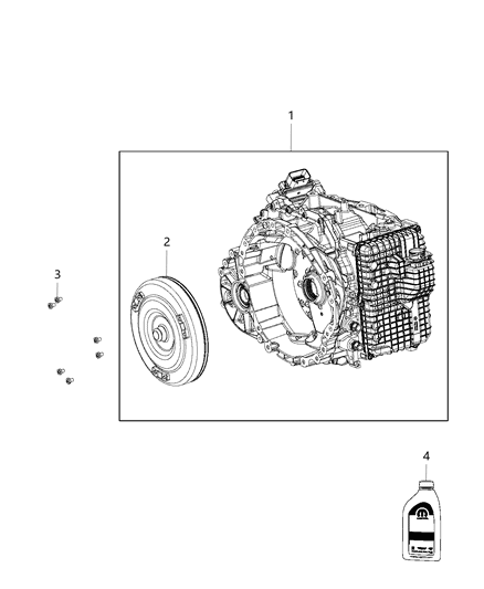 2017 Jeep Cherokee Trans Kit-With Torque Converter Diagram for 68311483AA