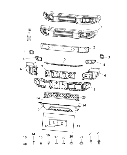 2019 Jeep Wrangler Bumper Diagram 3