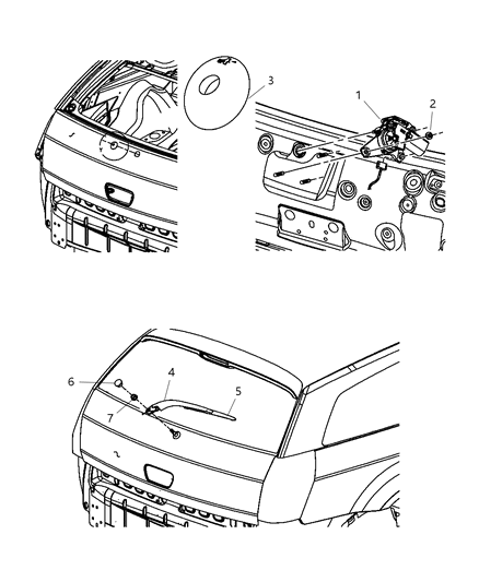 2008 Dodge Magnum Wiper System Rear Diagram