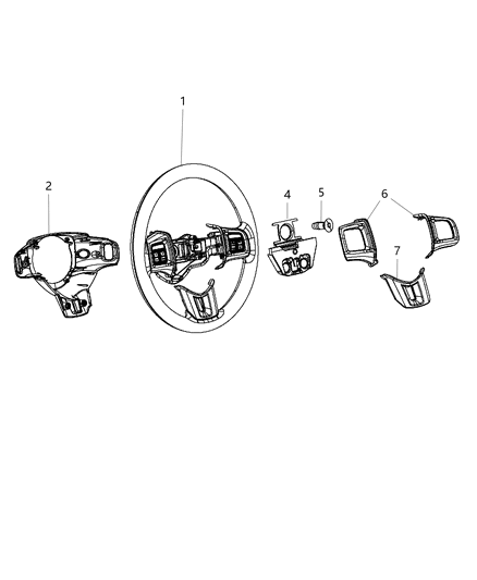 2013 Dodge Durango Cover-Steering Wheel Back Diagram for 1UE901TWAB