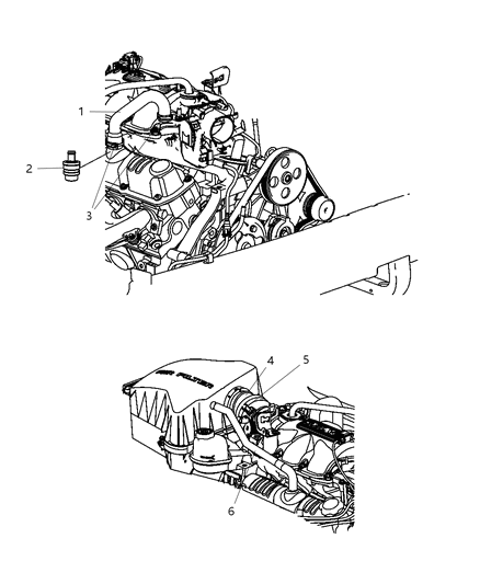 2007 Chrysler Pacifica Clamp-PCV Hose Diagram for 4666157AA