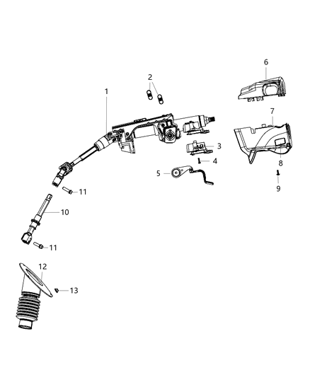 2019 Dodge Grand Caravan Steering Column Assembly Diagram