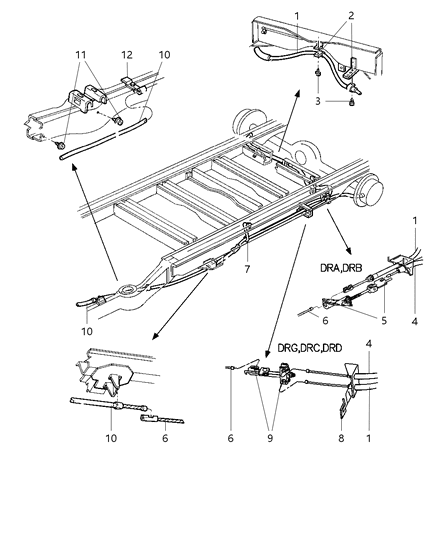 1997 Dodge Ram Wagon Parking Brake Cable Diagram