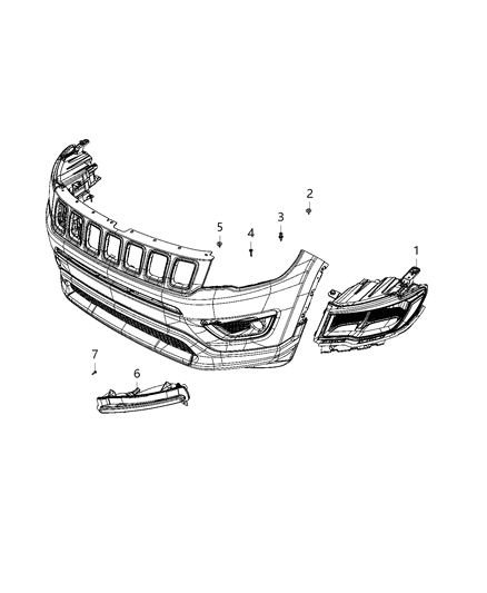 2021 Jeep Compass Headlamp Diagram for 55112714AG