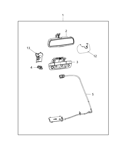 2015 Ram 1500 Cover-Mirror Diagram for 1ZA38DX9AA