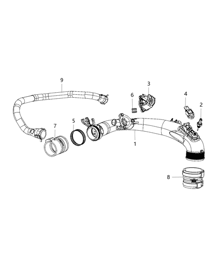 2019 Jeep Wrangler Duct-Throttle Body Diagram for 5281506AD