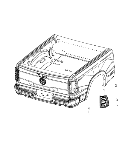 2020 Ram 1500 Lamps - Rear Diagram 3