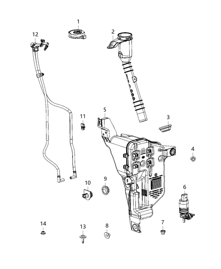 2020 Jeep Wrangler Reservoir, Windshield Washer Diagram 2