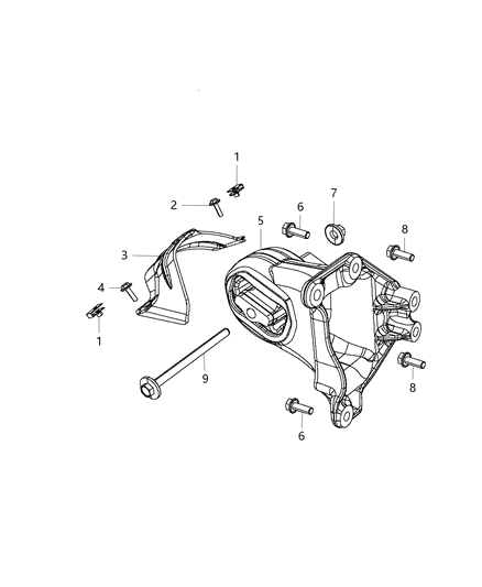 2020 Jeep Wrangler Shield-Engine Mount Diagram for 68253159AA