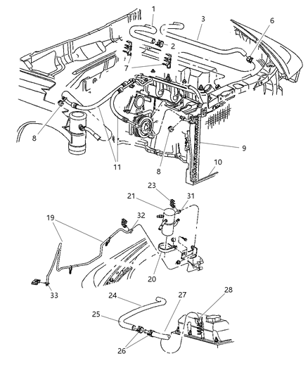 2000 Dodge Dakota Plumbing - Heater & A/C Diagram