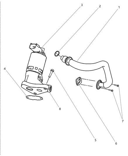 2008 Dodge Dakota EGR Valve & Related Diagram