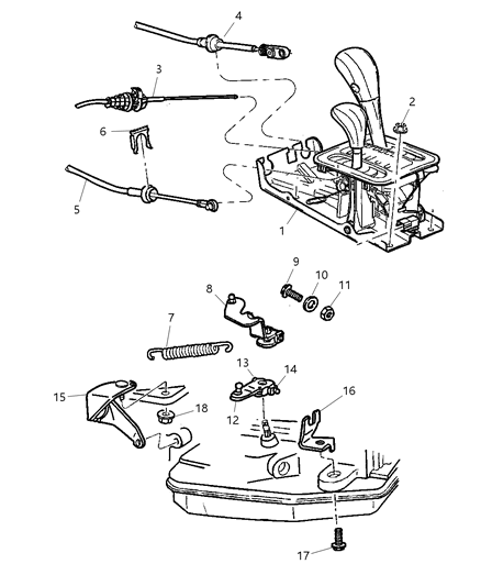 1999 Jeep Grand Cherokee Gearshift Controls Diagram 2