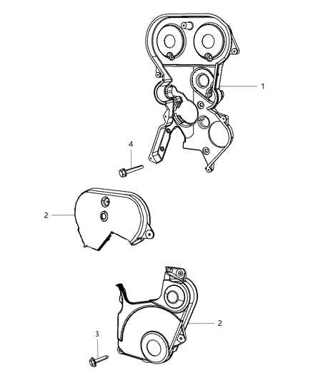 2010 Chrysler PT Cruiser Timing Case Cover Diagram