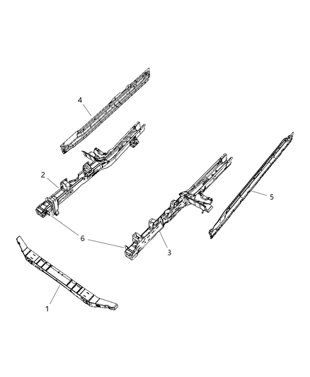 2007 Dodge Nitro Rail-Frame Front Diagram for 55113194AB