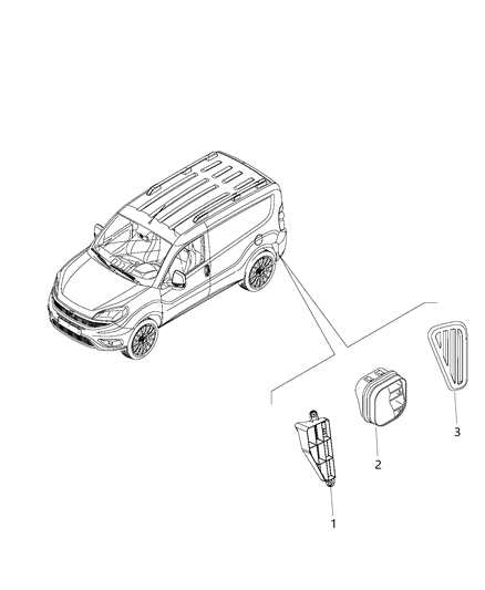 2018 Ram ProMaster City EXHAUSTER-Quarter Panel Diagram for 68266276AA