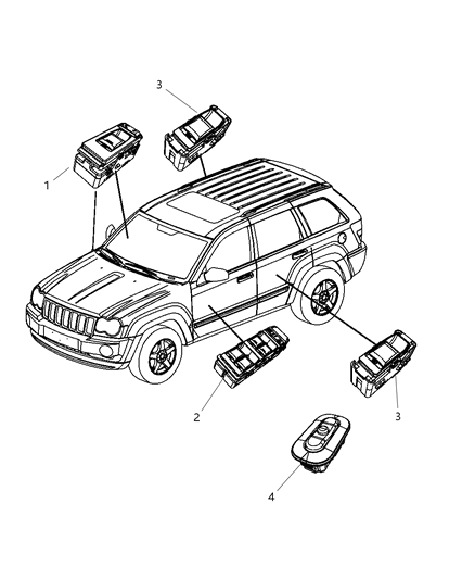 2011 Dodge Durango Switches Doors & Liftgate Diagram