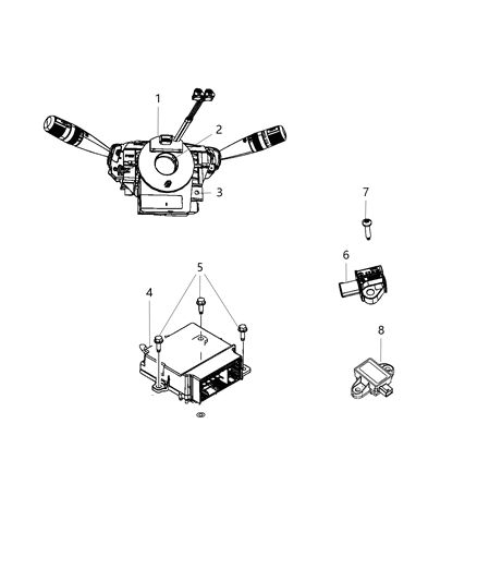 2019 Dodge Journey Air Bag Control Module Diagram for 68303594AD