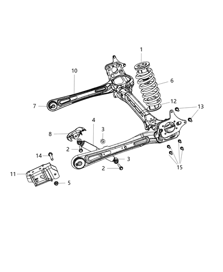 2011 Dodge Grand Caravan Axle-Rear Diagram for 5171467AB