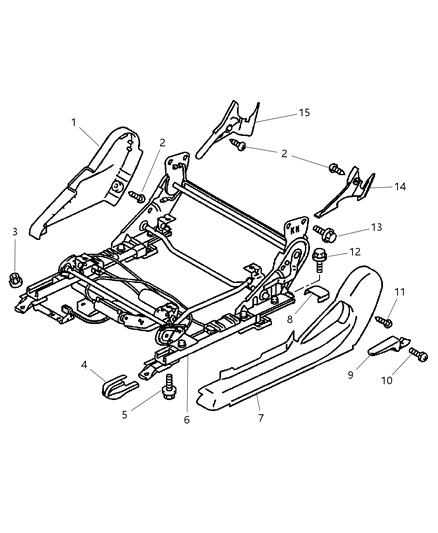 2001 Chrysler Sebring Adjuster, Shields And Attaching Parts , Left Diagram