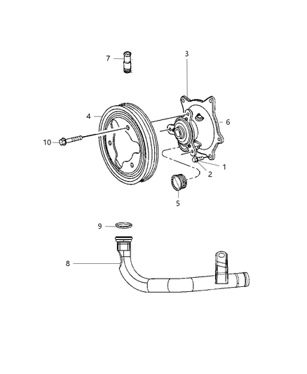 2002 Dodge Caravan Water Pump & Related Parts Diagram 2