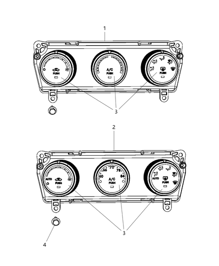 2012 Jeep Compass A/C & Heater Controls Diagram