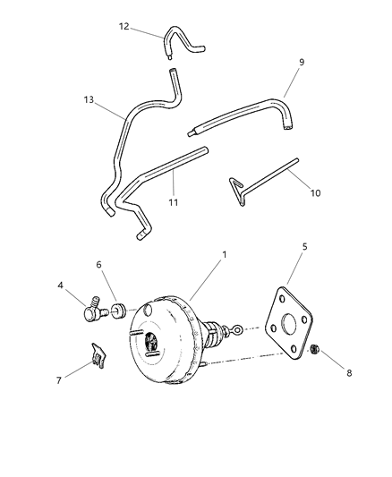 2003 Dodge Neon Hose-Brake Booster Vacuum Diagram for 5273135AB