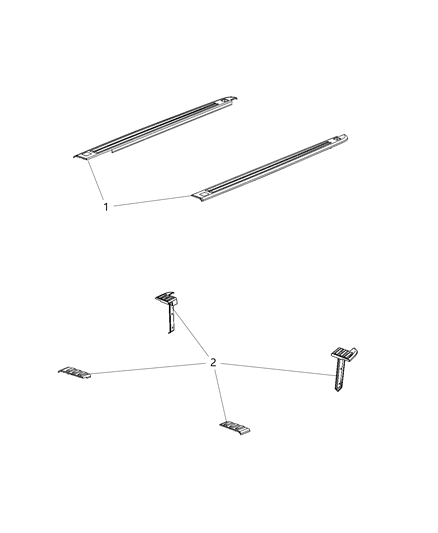 2021 Ram 1500 Pickup Box, Rail Caps Diagram