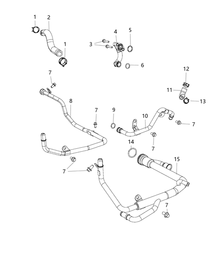 2017 Jeep Grand Cherokee Coolant Tubes Diagram 1