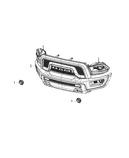 2019 Ram 1500 Fog Lamp Diagram for 68466268AA