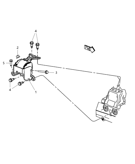 2008 Dodge Caliber INSULATOR-Engine Mount Diagram for 5105671AD