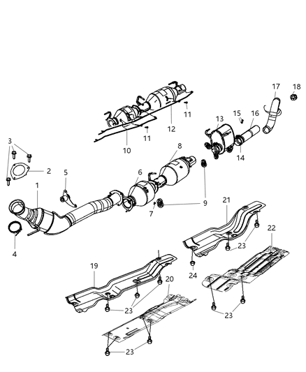 2009 Dodge Ram 2500 Clamp-Exhaust Diagram for 52121859AB