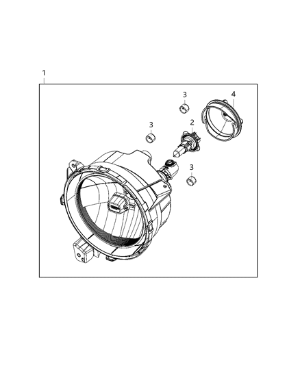 2021 Jeep Gladiator Parts, Headlamp Service Diagram 1