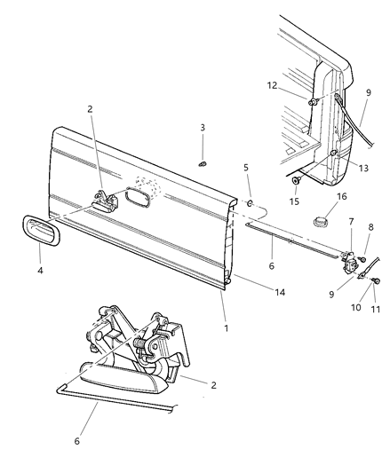 1997 Dodge Dakota Tailgate Diagram