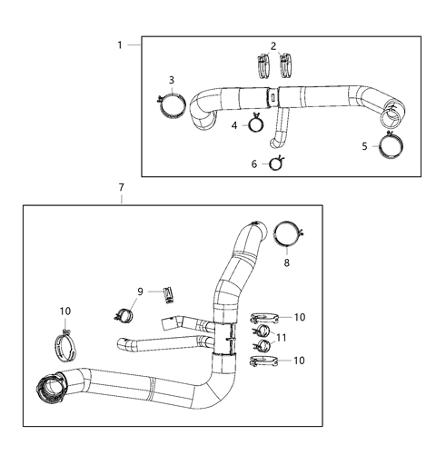 2021 Ram 1500 Coolant Tubes & Hose Diagram 1