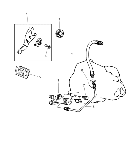 1997 Chrysler Sebring Coupe Controls, Hydraulic Clutch Diagram