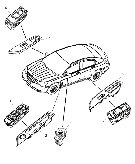 2008 Dodge Avenger Bezel-Switch Diagram for 1JX17XDBAA