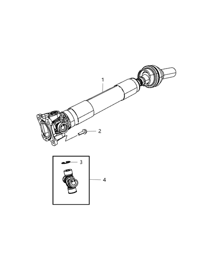 2011 Ram Dakota Front Drive Shaft Diagram for 52123198AB