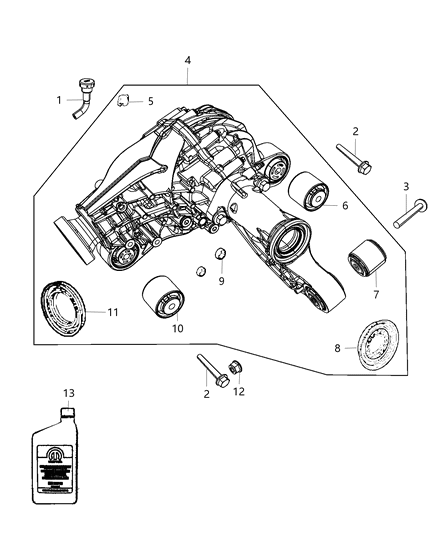 2016 Jeep Grand Cherokee Different-Front Axle Diagram for 68251555AA