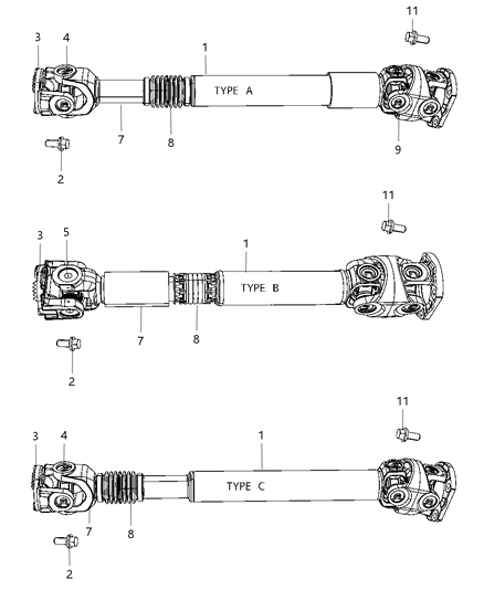 2009 Dodge Ram 2500 Shaft, Drive, Front Diagram