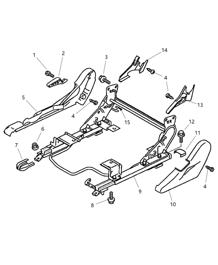 2003 Chrysler Sebring Adjuster, Shields And Attaching Parts , Right Diagram