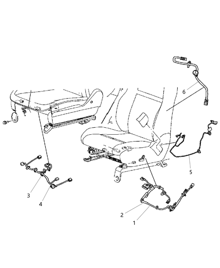 2010 Chrysler Town & Country Wiring - Seats Front Diagram